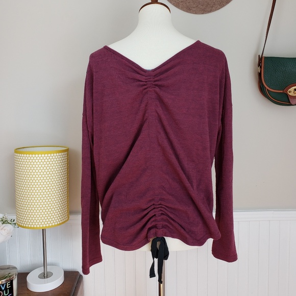 Miss Me Maroon Embellished Metallic Long Sleeve - Picture 3 of 7